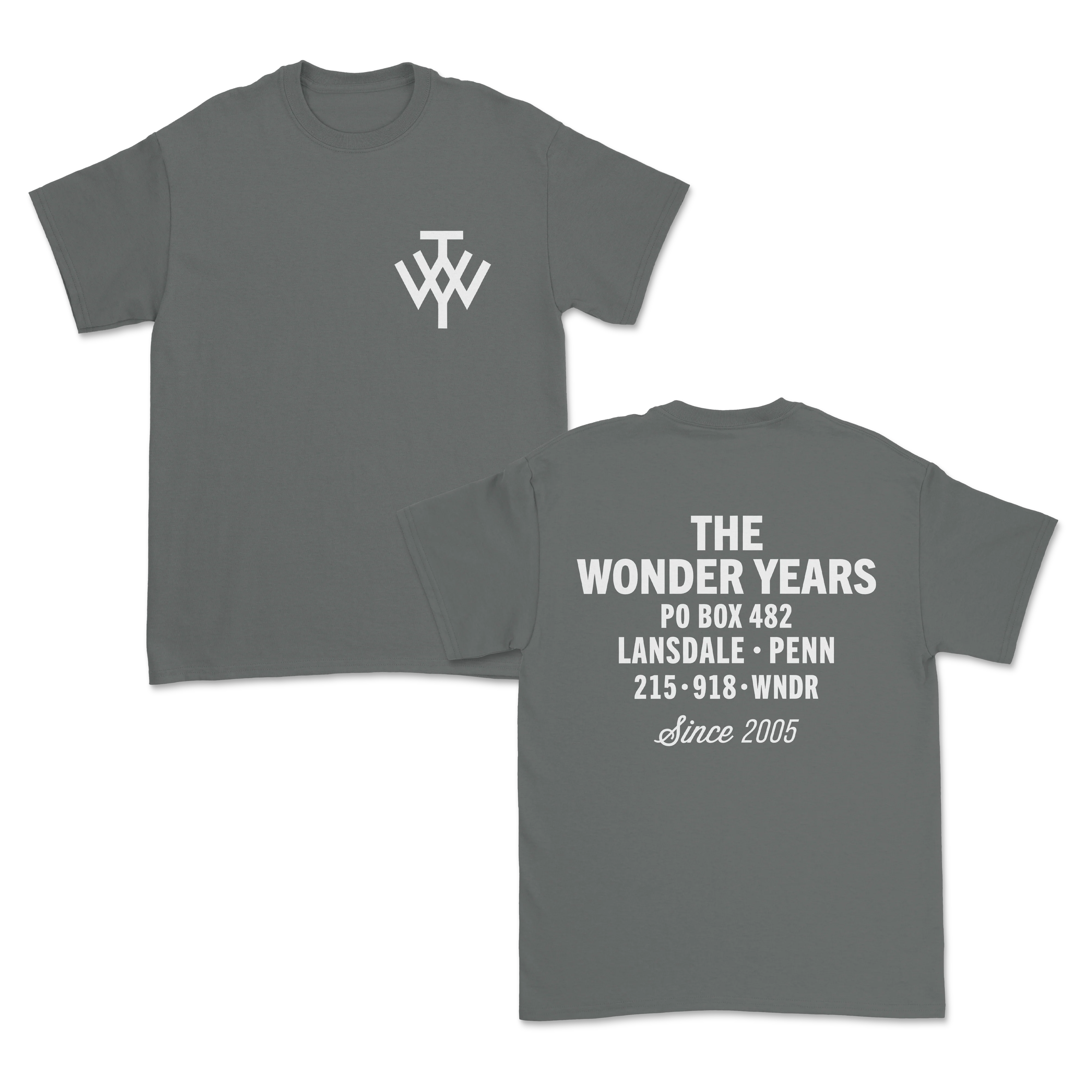PO BOX CHARCOAL TEE